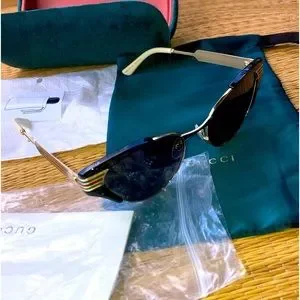 Gucci WEB STRIPE TEMPLE METAL CAT EYE SUNGLASSES Gucci WEB STRIPE TEMPLE METAL CAT EYE SUNGLASSES main image 2